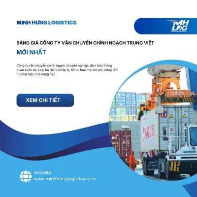Bảng giá công ty vận chuyển chính ngạch Trung Việt mới nhất