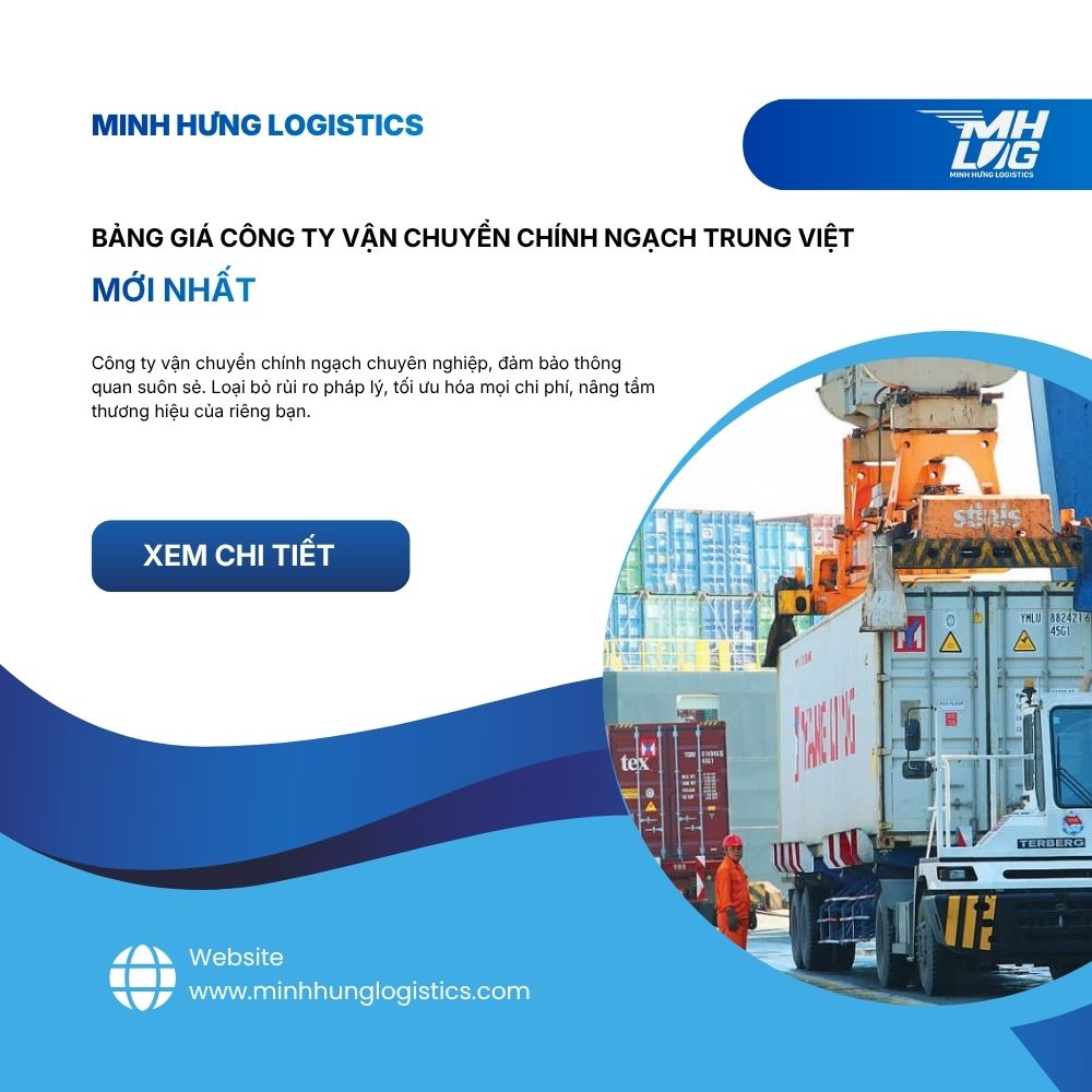 Bảng giá công ty vận chuyển chính ngạch Trung Việt mới nhất